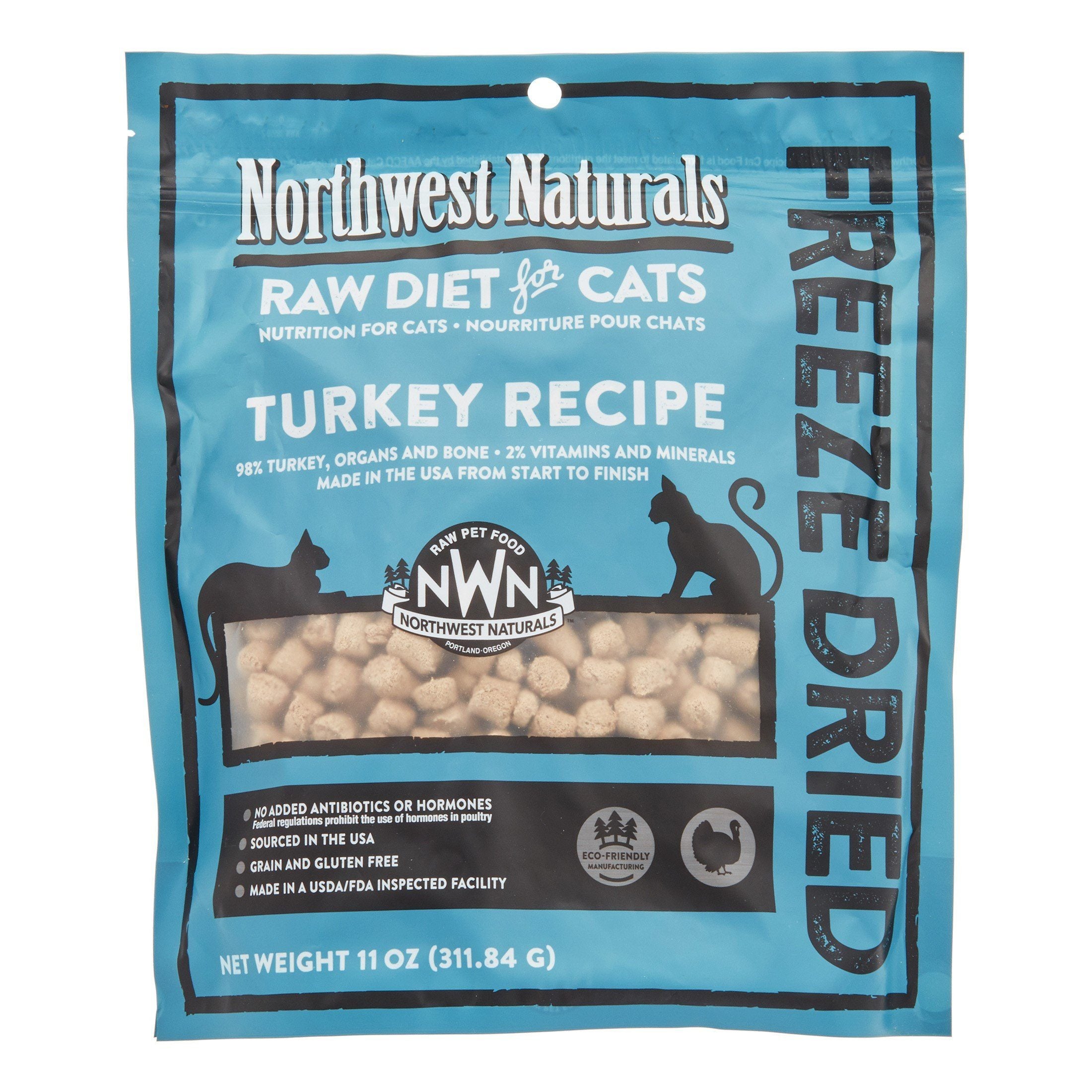 Northwest Naturals Freeze Dried Turkey Cat Recipe Freeze-Dried Cat Treats - 11 oz Bag  