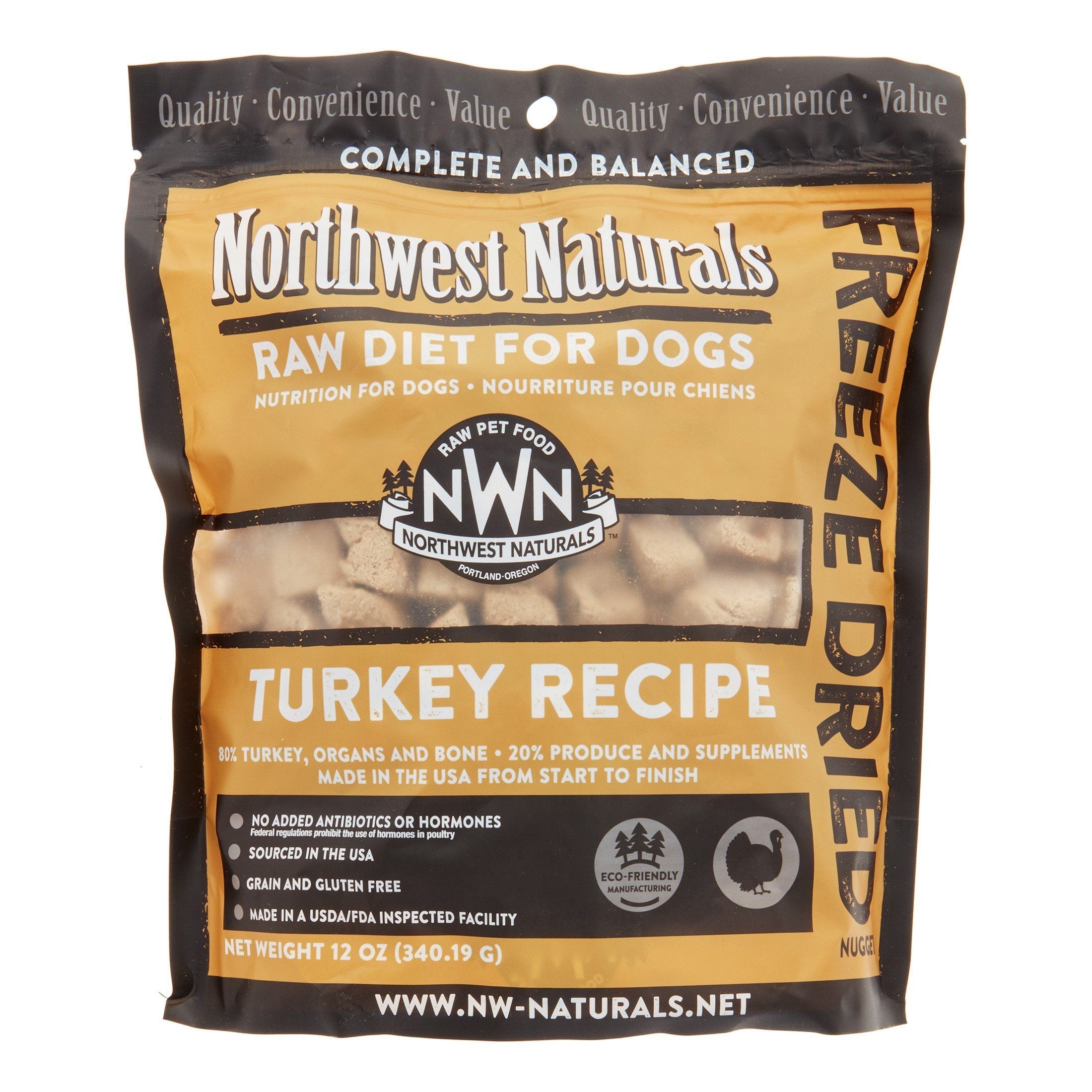 Northwest Naturals Freeze Dried Turkey Nuggets Freeze-Dried Dog Food - 12 oz Bag  