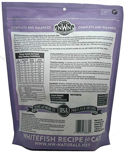 Northwest Naturals Freeze Dried Whitefish Cat Recipe Freeze-Dried Cat Treats - 11 oz Bag  