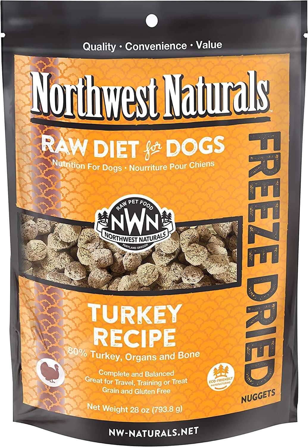 Northwest Naturals Turkey Nuggets Freeze-Dried Dog Treats - 28 Oz Bag  