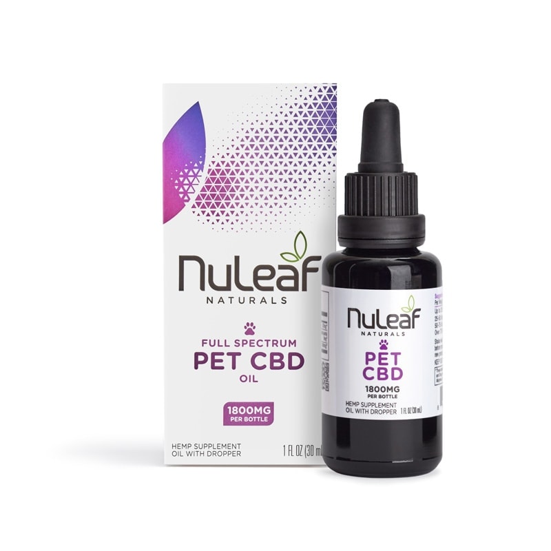 Nuleaf Naturals 1800mg Full Spectrum CBD Oil Cat and Dog Supplements - (30ml) 1 Fl Oz Dropper Bottle  