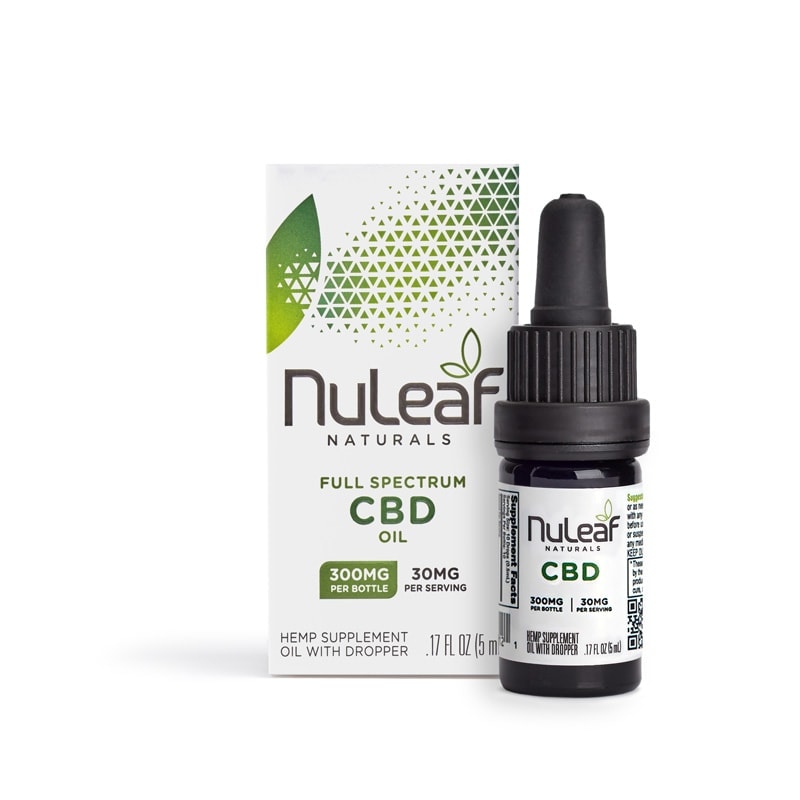 Nuleaf Naturals 300mg Full Spectrum CBD Oil Cat and Dog Supplements - (5ml) .17 Fl Oz D...
