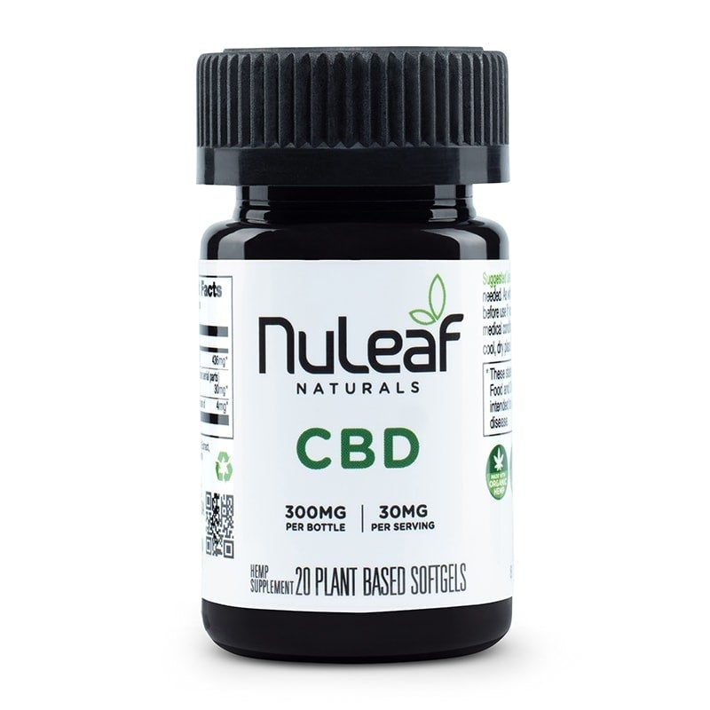 Nuleaf Naturals 300mg Full Spectrum CBD Soft Gels Cat and Dog Supplement - 20 ct Bottle  