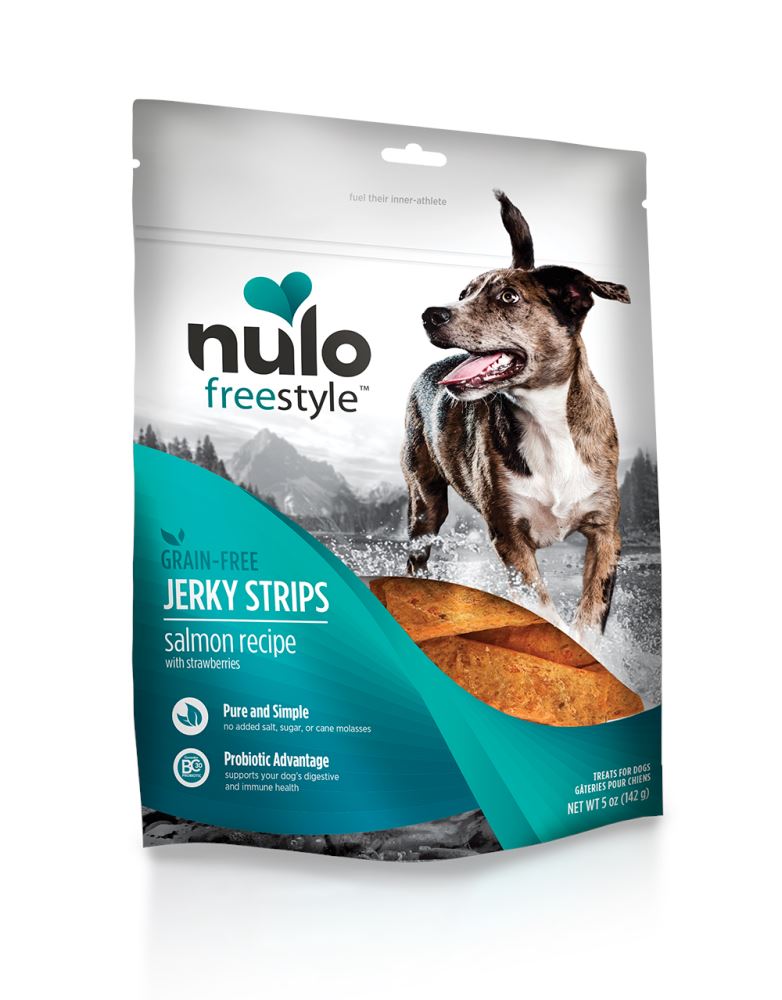 Nulo Freestyle Grain Free Salmon & Strawberries Recipe Jerky Dog Treats  