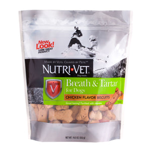 Nutri-Vet Dental Breath & Tartar Dog iscuits - 19.5 oz Bag