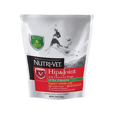Nutri-Vet Hip and Joint Extra Strength Soft Chews Dog Supplements - 4.2 oz Bag  