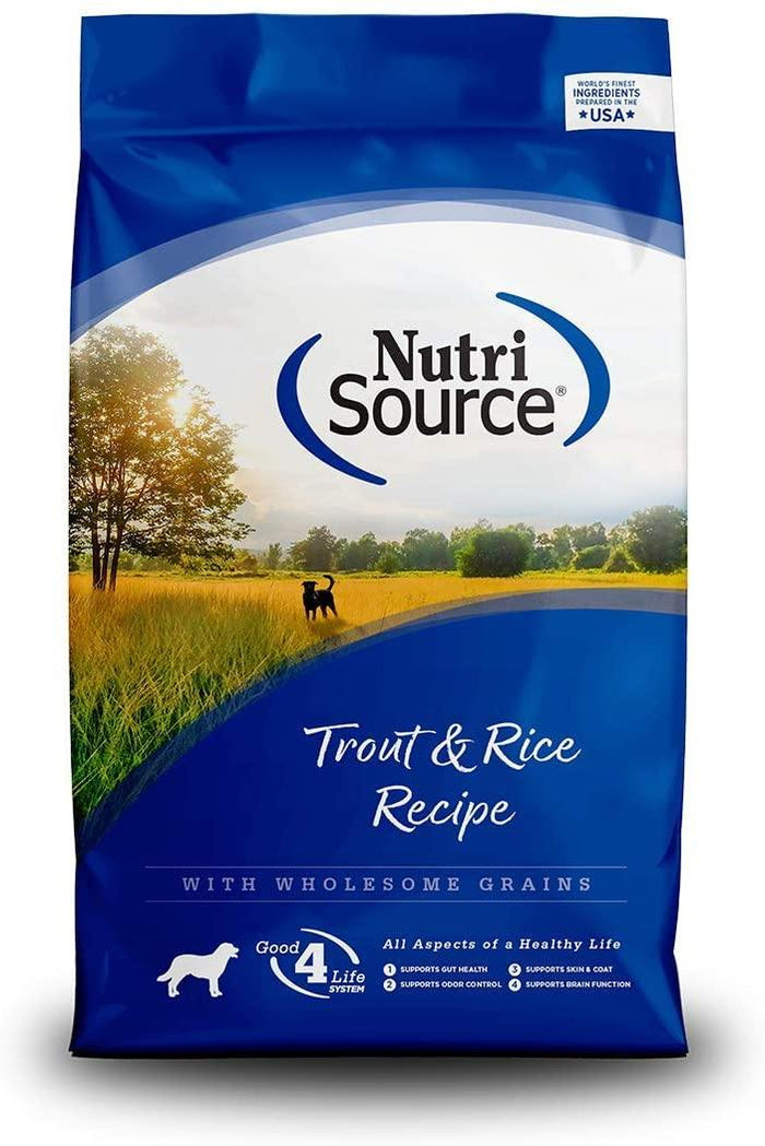 Nutrisource Adult Trout & Rice Dry Dog Food - 30 lb Bag