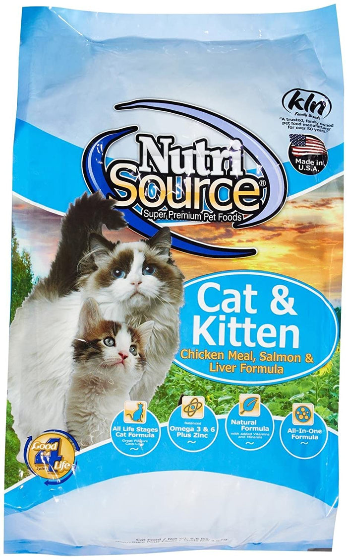 Nutrisource Cat & Kitten Chicken, Salmon & Liver (5 per bale) Dry Cat Food - 6.6 lb Bag