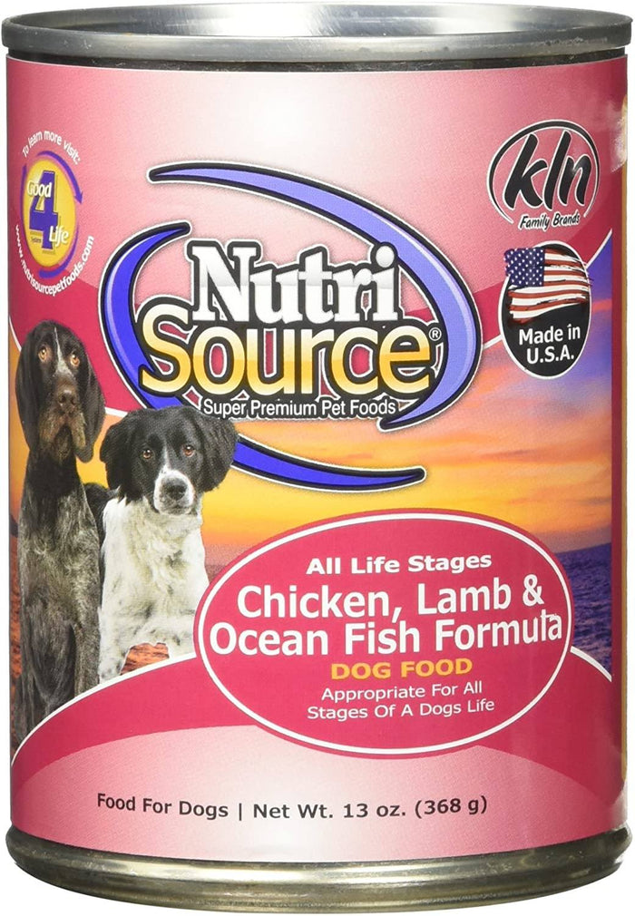 Nutrisource Chicken, Lamb & Oceanfish Dog Canned Canned Dog Food - 13 oz - Case of 12