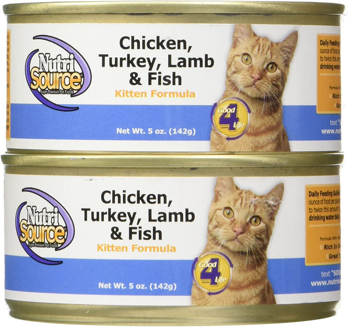 Nutrisource Chicken, Turkey, Lamb & Fish Kitten Canned Canned Cat Food - 5.5 oz - Case ...