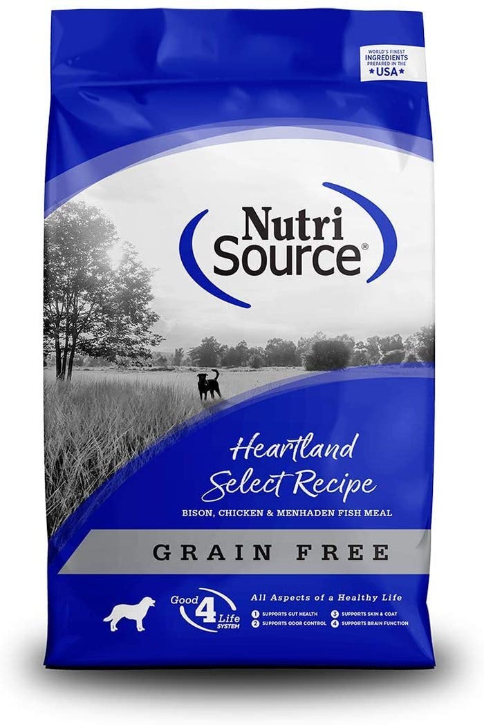 Nutrisource Grain Free Heartland Select with Bison Dry Dog Food - 30 lb Bag