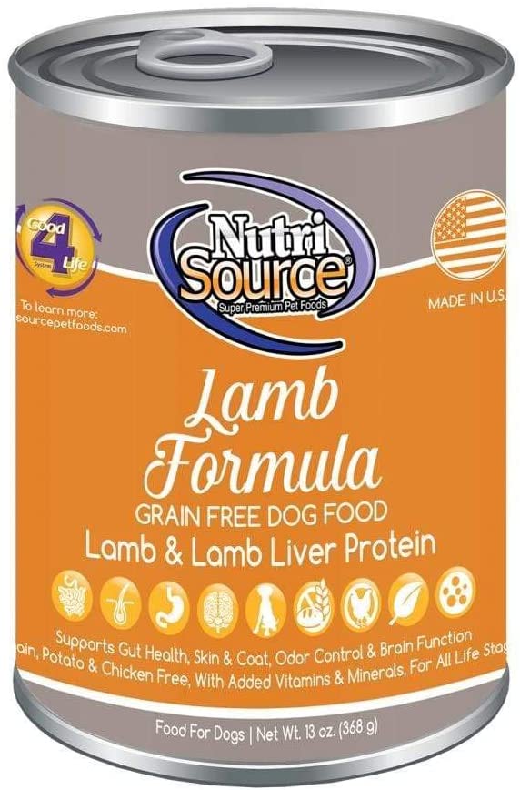 Nutrisource Grain Free Lamb Canned Dog Food - 13 oz - Case of 12  