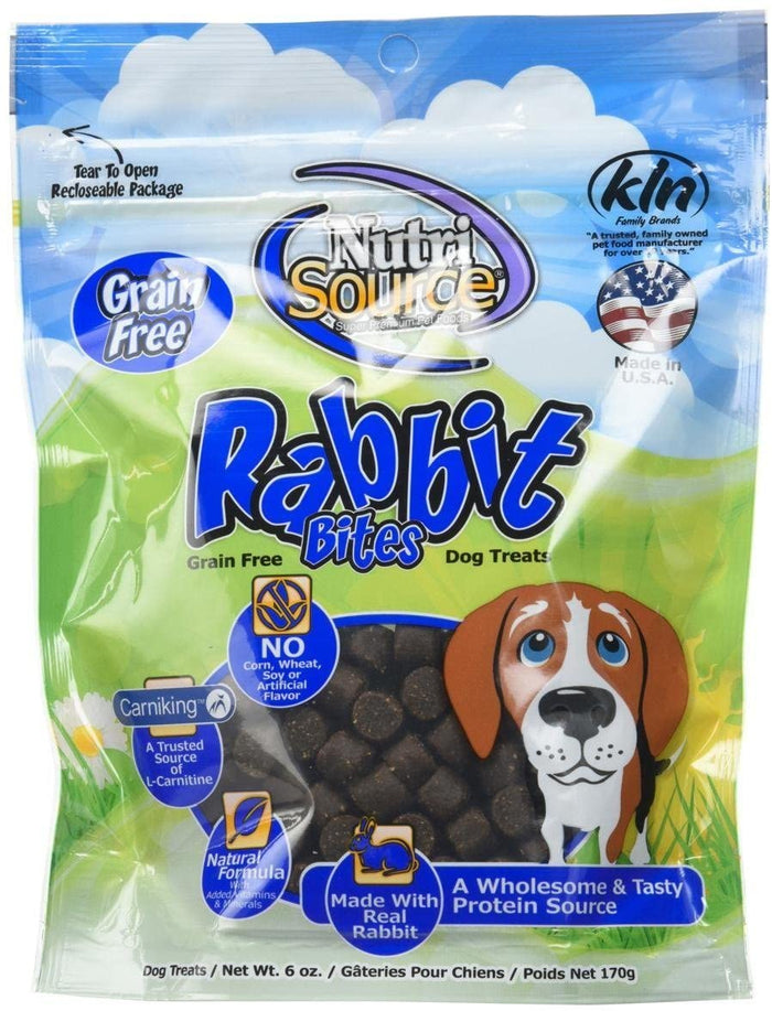 Nutrisource Grain Free Rabbit Soft and Chew Dog Treats - 6 oz