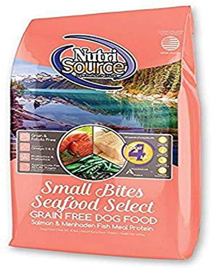 Nutrisource Grain Free Small Bites Seafood Select with Salmon Dry Dog Food - 15 lb Bag