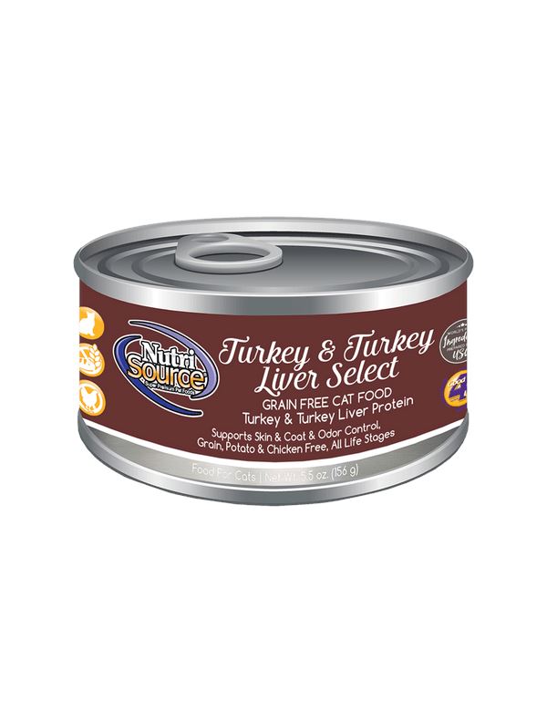 Nutrisource Grain Free Turkey & Turkey Liver Select Cat Canned Canned Cat Food - 5.5 oz...