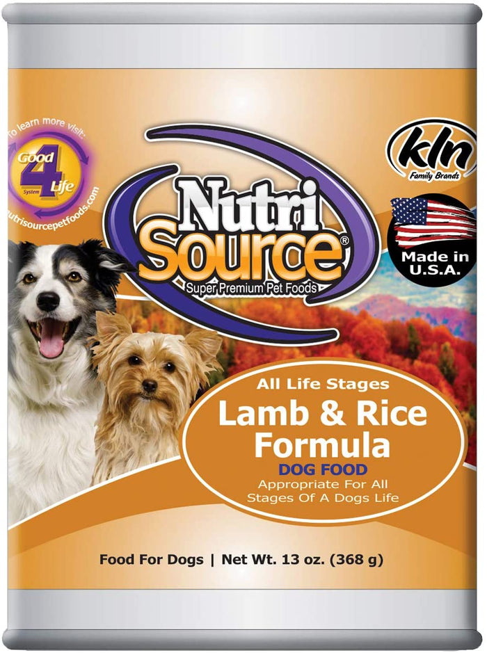 Nutrisource Lamb & Rice Dog Canned Canned Dog Food - 13 oz - Case of 12