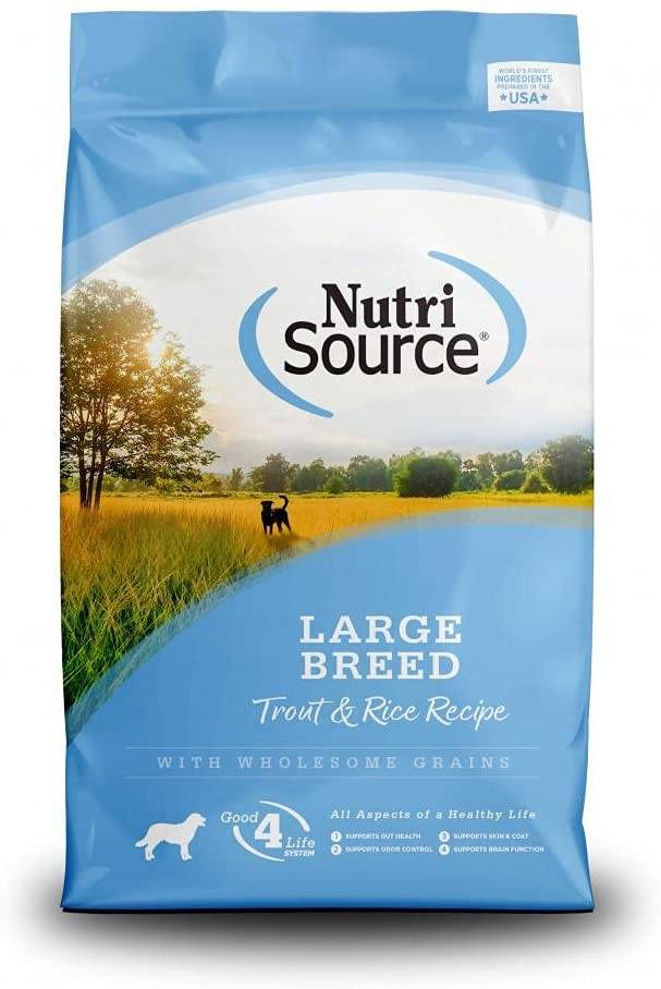 Nutrisource Large Breed Adult Trout & Rice Dry Dog Food - 30 lb Bag  