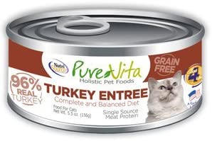 Nutrisource Pure Vita 96% GF Turkey & Turkey Liver Canned Cat Food - 5.5 oz - Case of 12