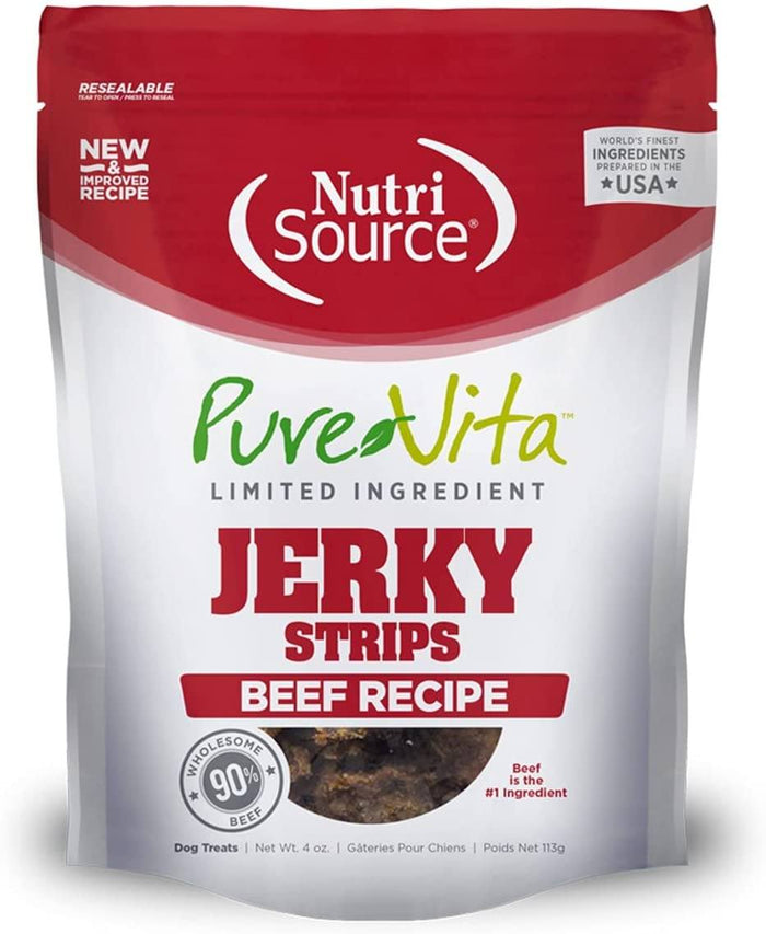Nutrisource Pure Vita Beef Jerky Dog Treats - 4 oz