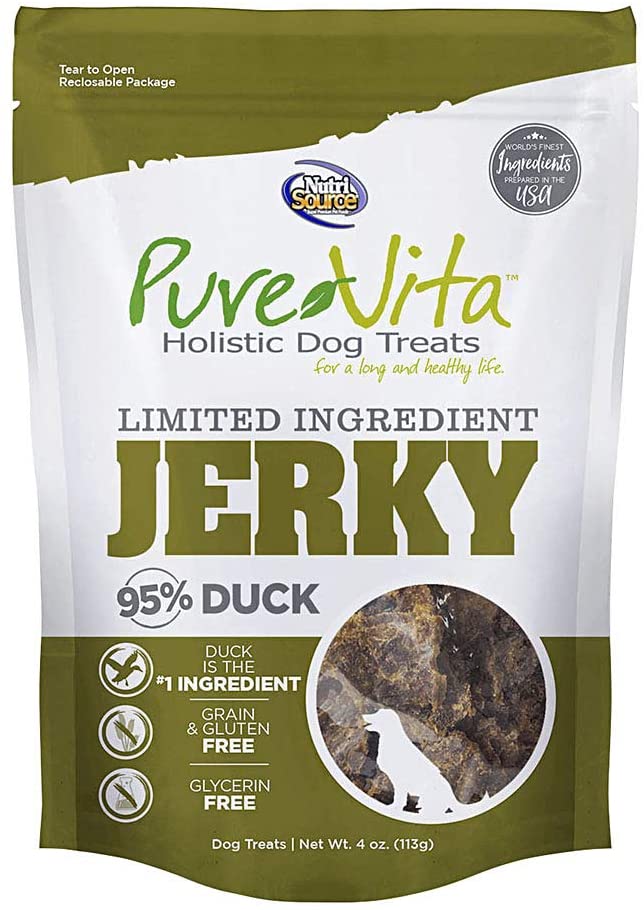 Nutrisource Pure Vita Duck Jerky Dog Treats - 4 oz