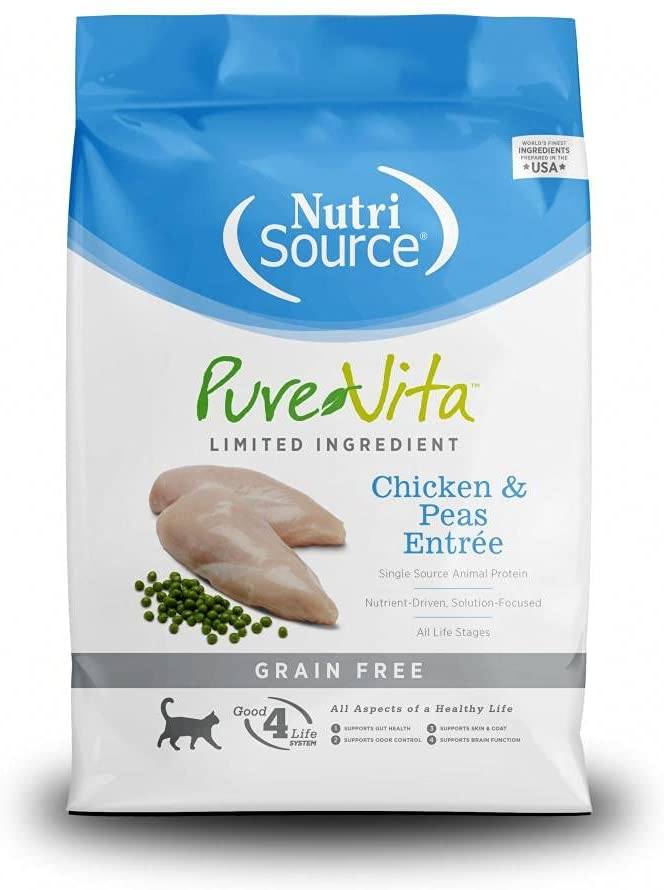Nutrisource Pure Vita Grain Free Chicken & Peas Entrée (10 per bale) Dry Cat Food - 2.2...