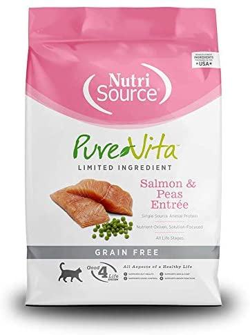 Nutrisource Pure Vita Grain Free Salmon & Peas Entrée Dry Cat Food - 15 lb Bag