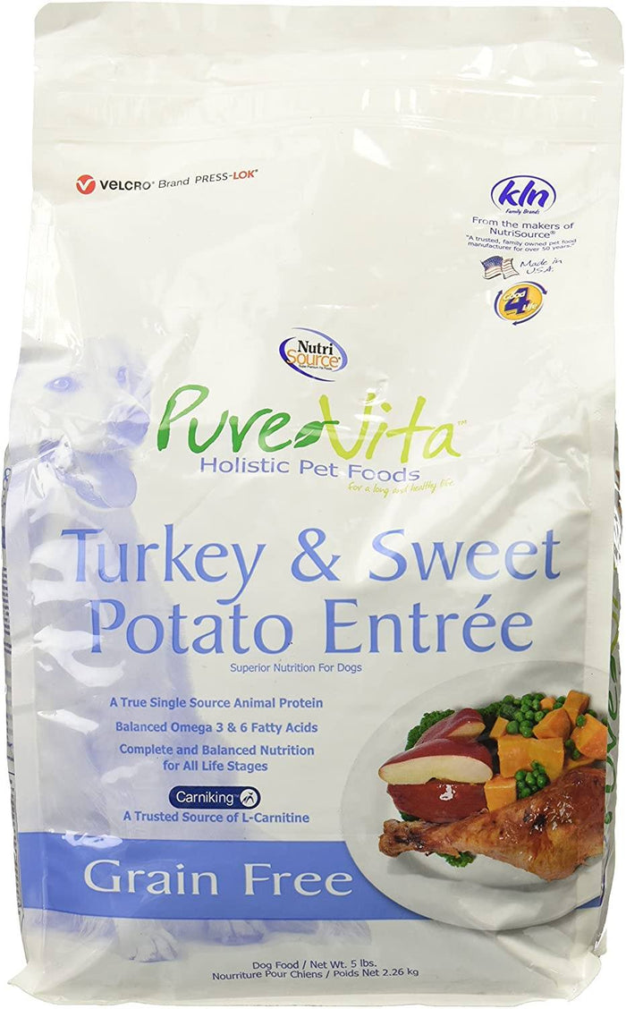 Nutrisource Pure Vita Grain Free Turkey & Sweet Potato Entrée (8 per bale) Dry Dog Food...