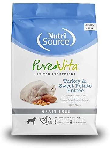 Nutrisource Pure Vita Grain Free Turkey & Sweet Potato Entrée Dry Dog Food - 15 lb Bag