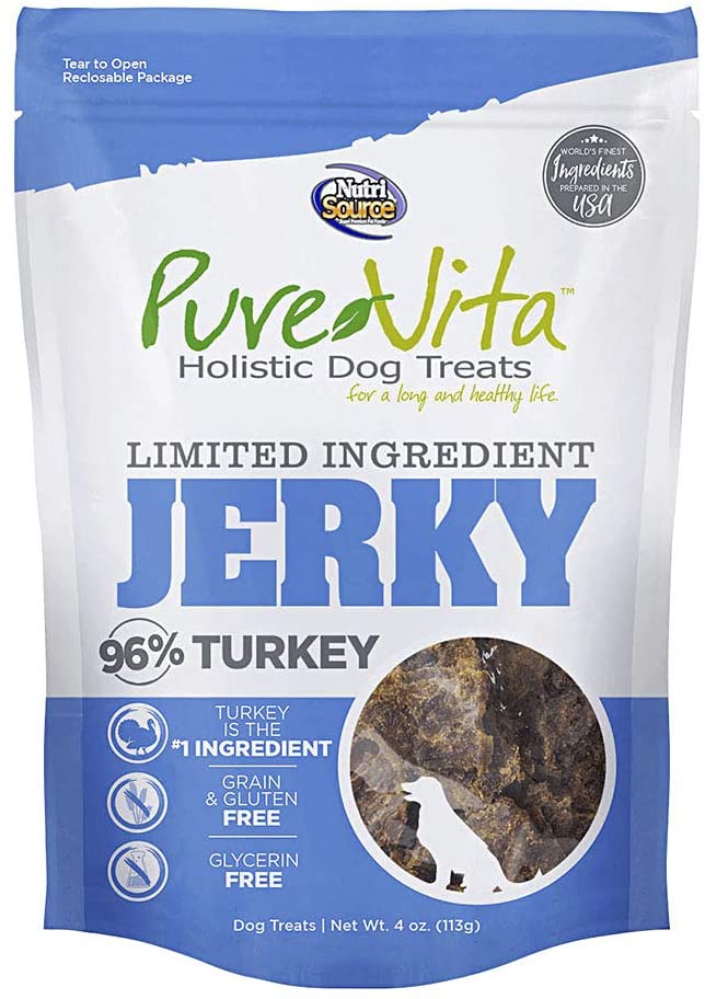 Nutrisource Pure Vita Turkey Jerky Dog Treats - 4 oz