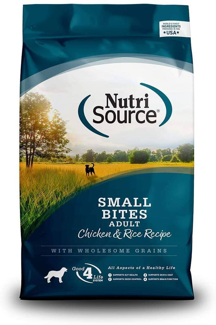 Nutrisource Small Bites Adult Chicken & Rice (8 Per Bale) Dry Dog Food - 5 lb Bag