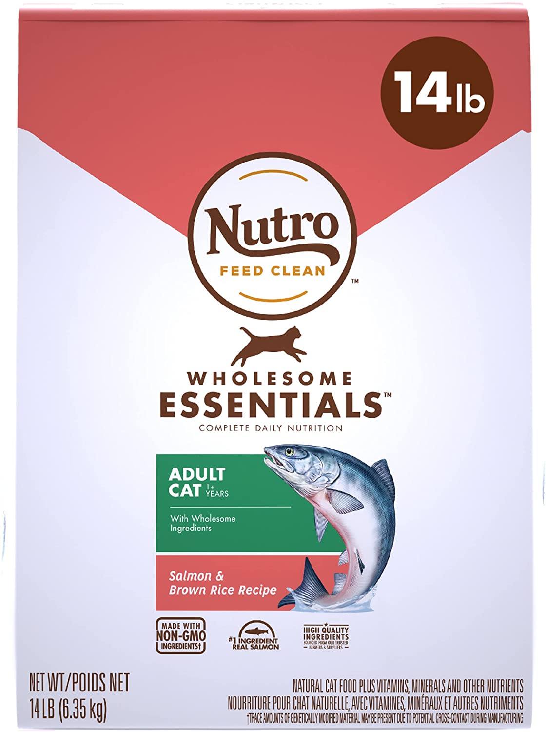 Nutro Adult Cat Salmon & Rice Dry Cat Food - 14 lb Bag  