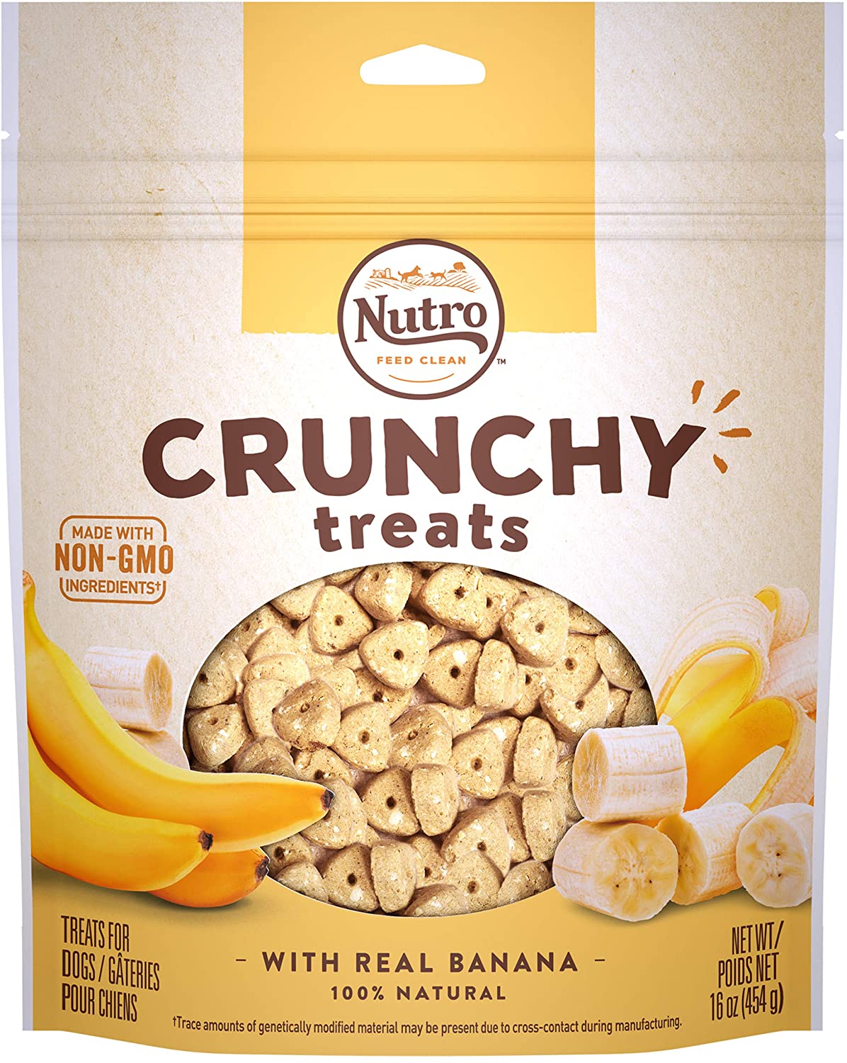 Nutro Banana Crunchy Biscuit Dog Treats - 16 oz - Case of 12  