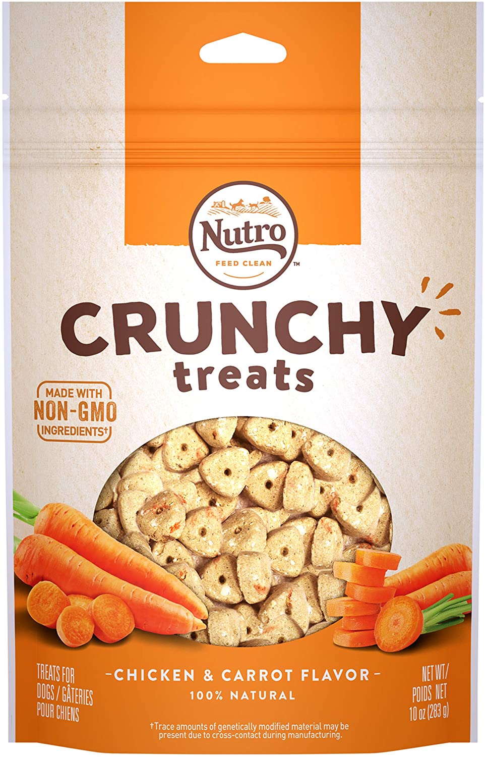 Nutro Carrot Crunchy Biscuit Dog Treats - 10 oz - Case of 6  