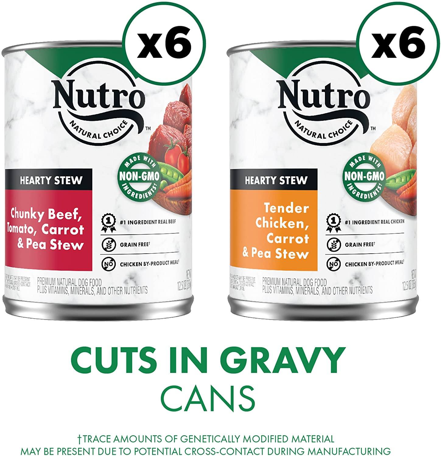 Nutro Cuts in Gravy 12.5oz Chicken & Beef Multi Pack Case Wet Dog Food - 12.5 oz - Case of 12  