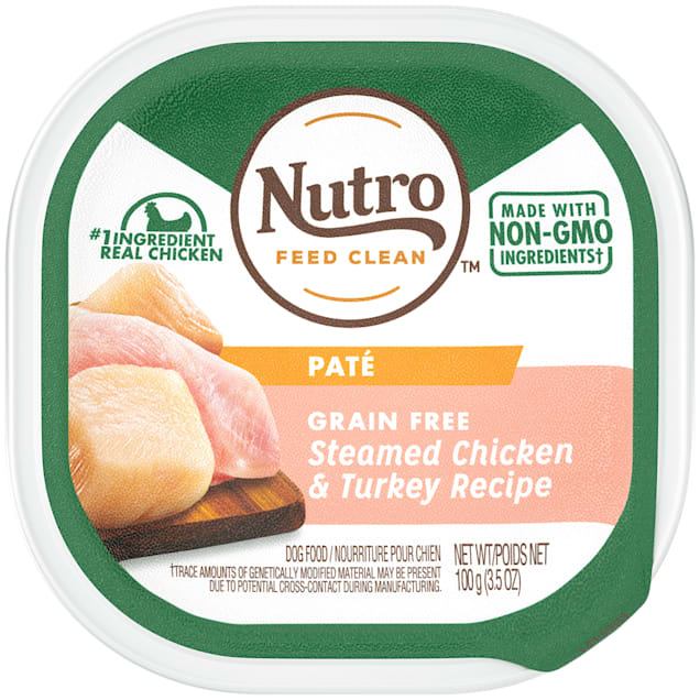 Nutro Grain Free Steamed Chicken & Turkey Loaf Wet Dog Food Trays - 3.5 oz - Case of 24  