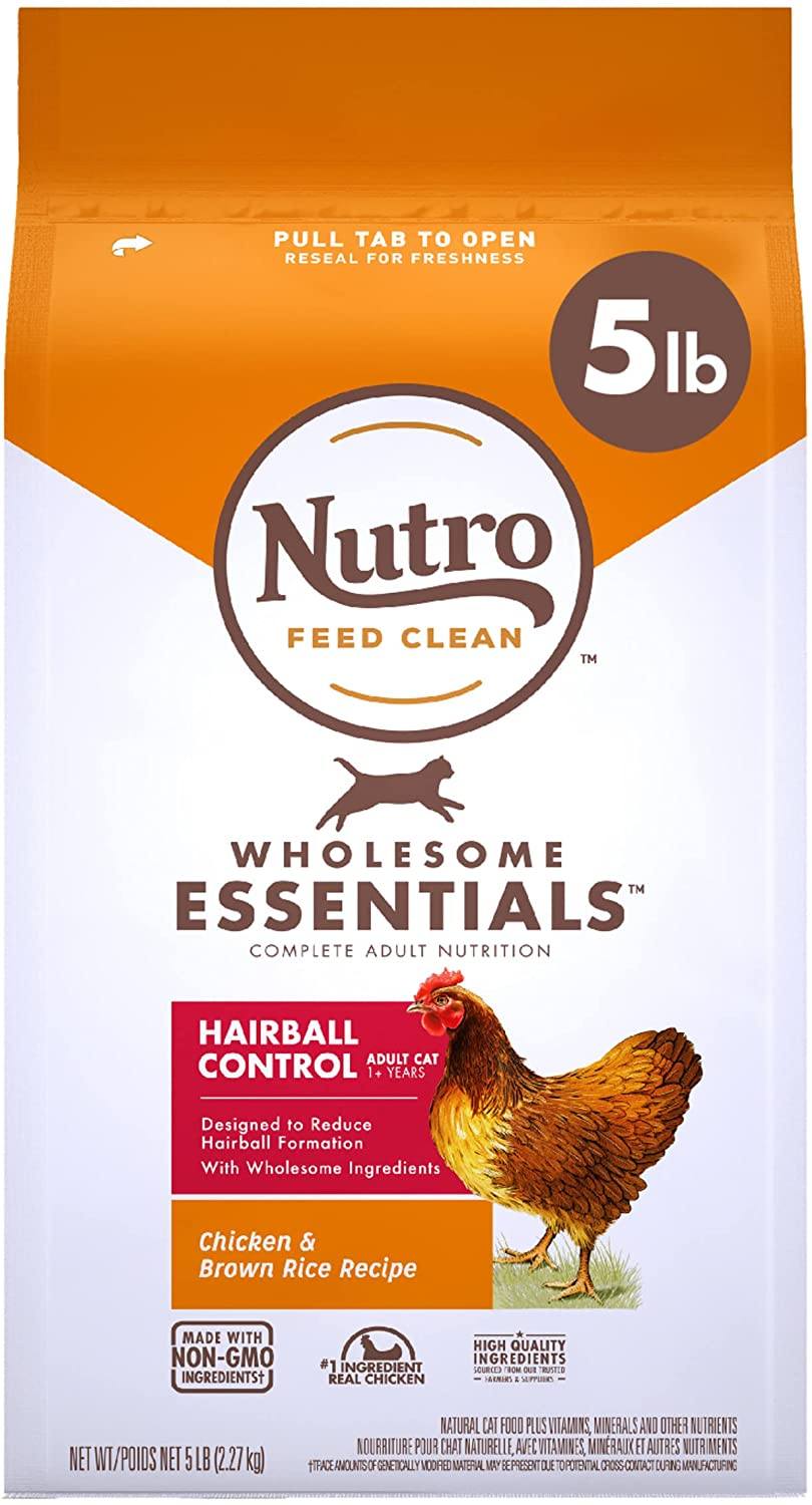 Nutro Hairball Adult Cat Chicken & Rice Dry Cat Food - 5 lb Bag  