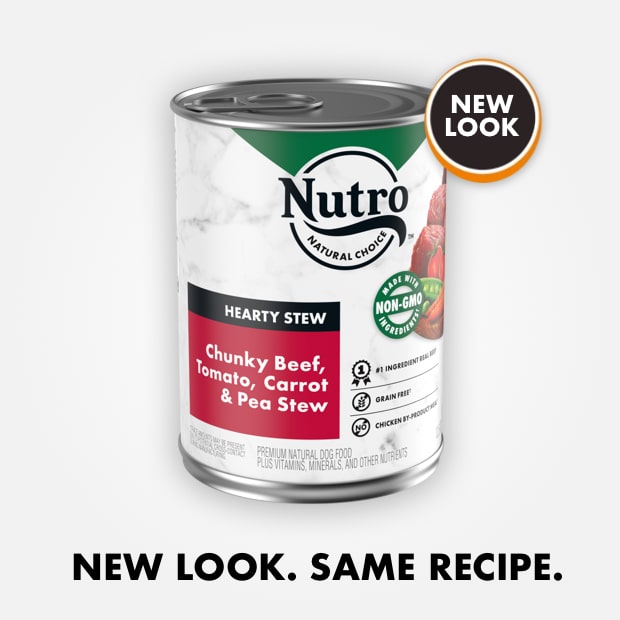 Nutro Hearty Stews Chunky Beef, Tomato, Carrot & Pea Stew Chunks in Gravy Canned Wet Do...