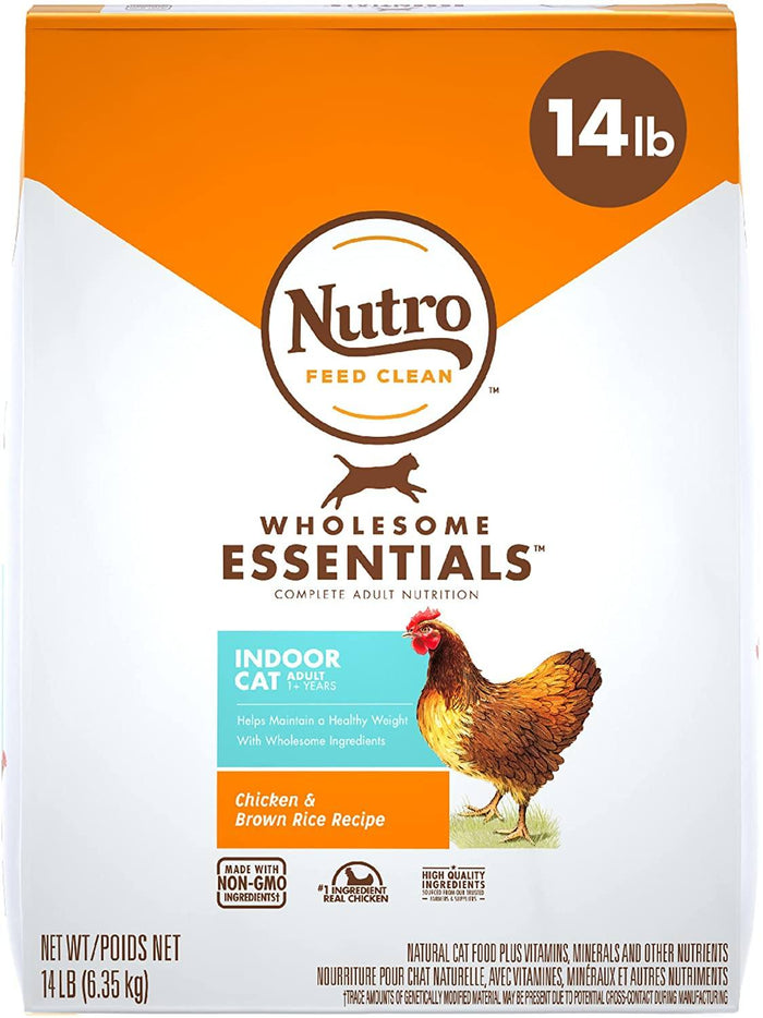 Nutro Indoor Adult Cat Chicken & Rice Dry Cat Food - 14 lb Bag