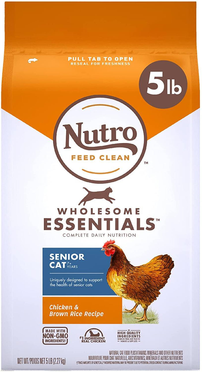 Nutro Indoor Senior Cat Chicken & Rice Dry Cat Food - 5 lb Bag