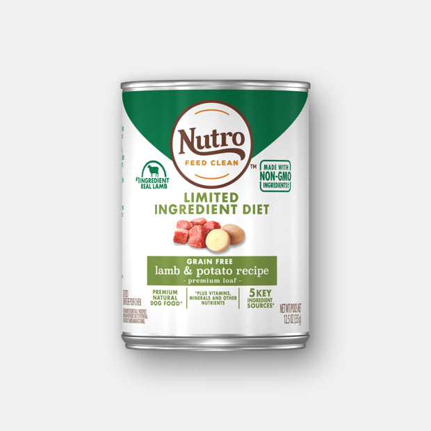 Nutro Limited Ingredient Diet Adult Lamb & Potato Premium Loaf Canned Wet Dog Food - 12...