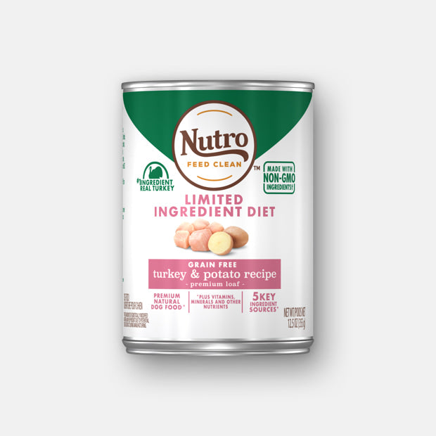 Nutro Limited Ingredient Diet Adult Turkey & Potato Premium Loaf Canned Wet Dog Food - 12.5 oz - Case of 12  