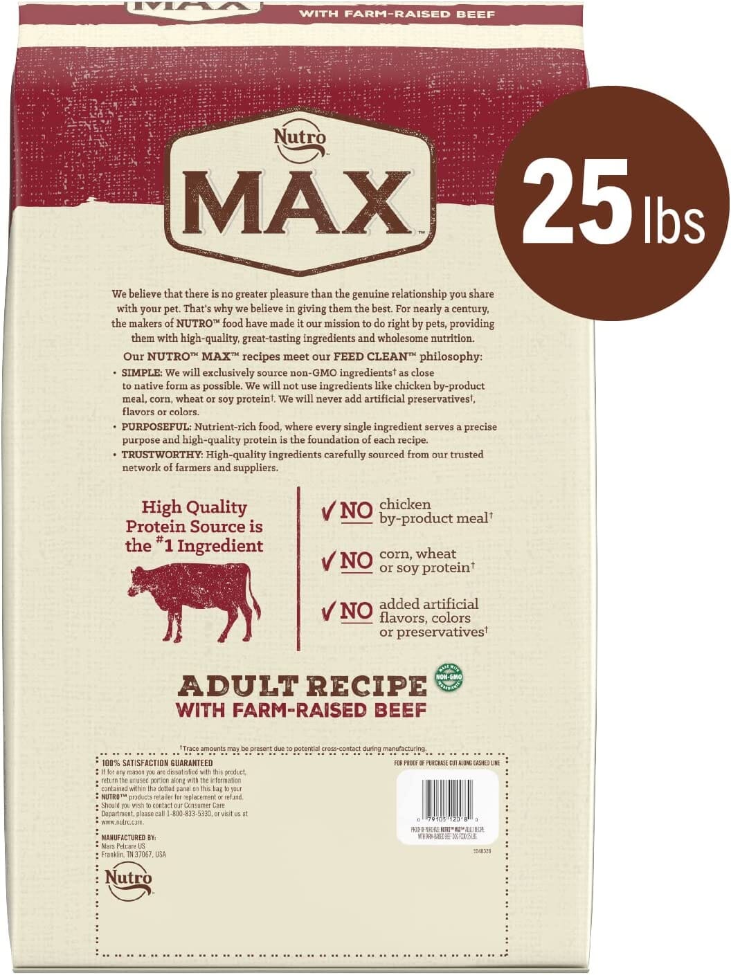 Nutro Max Beef Dry Dog Food - 25 Lbs  