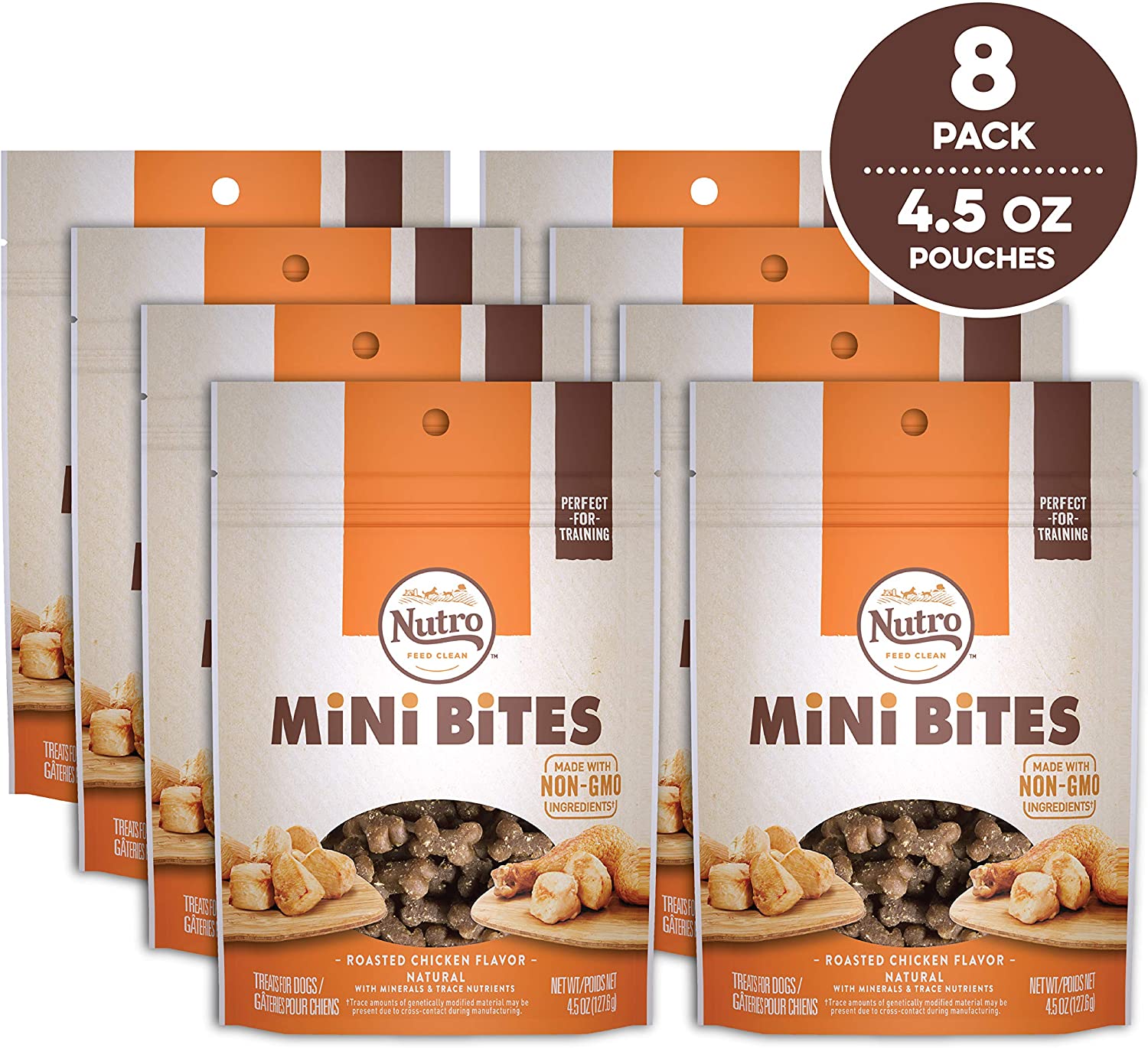 Nutro Mini Bites Chicken Crunchy Dog Treats - 8 oz - Case of 6  