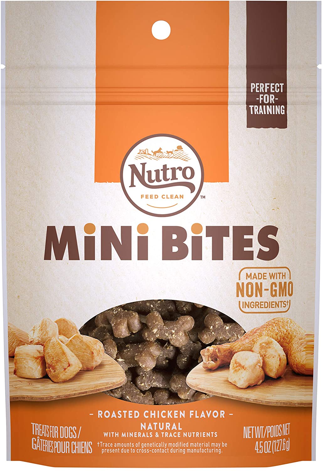 Nutro Mini Bites Chicken Crunchy Dog Treats - 8 oz - Case of 6  