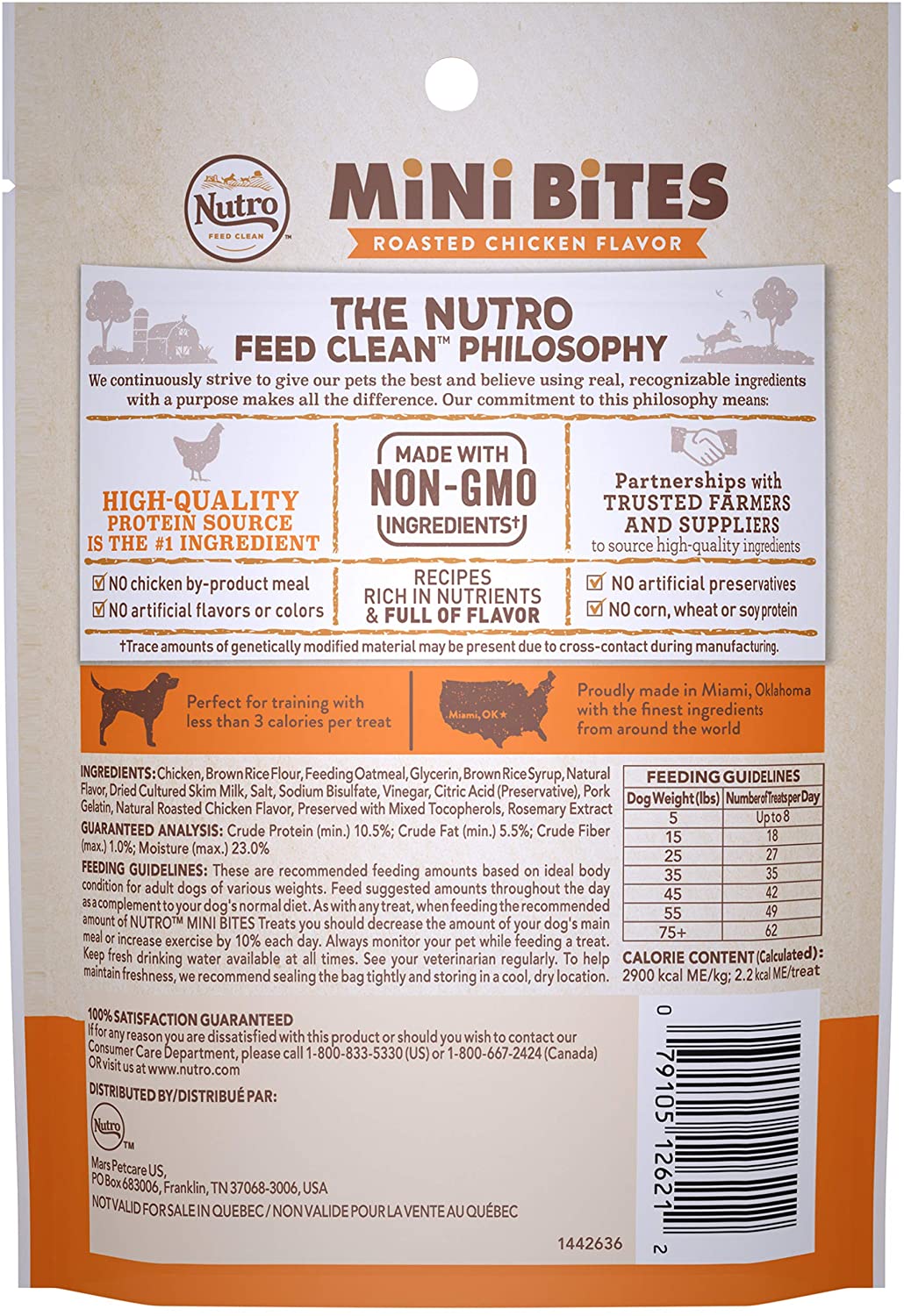 Nutro Mini Bites Chicken Crunchy Dog Treats - 8 oz - Case of 6  