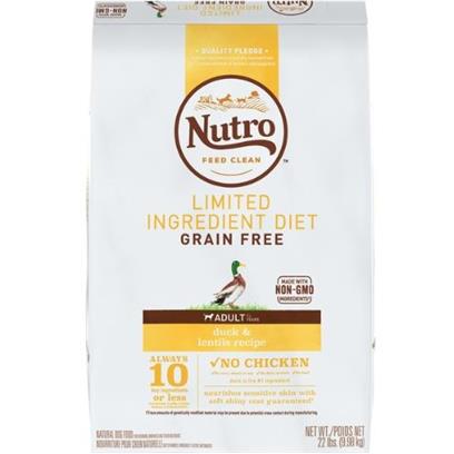 Nutro Natural Choice Grain-Free Limited Ingredient Adult Duck & Lentils Dry Dog Food - 22 lb Bag  