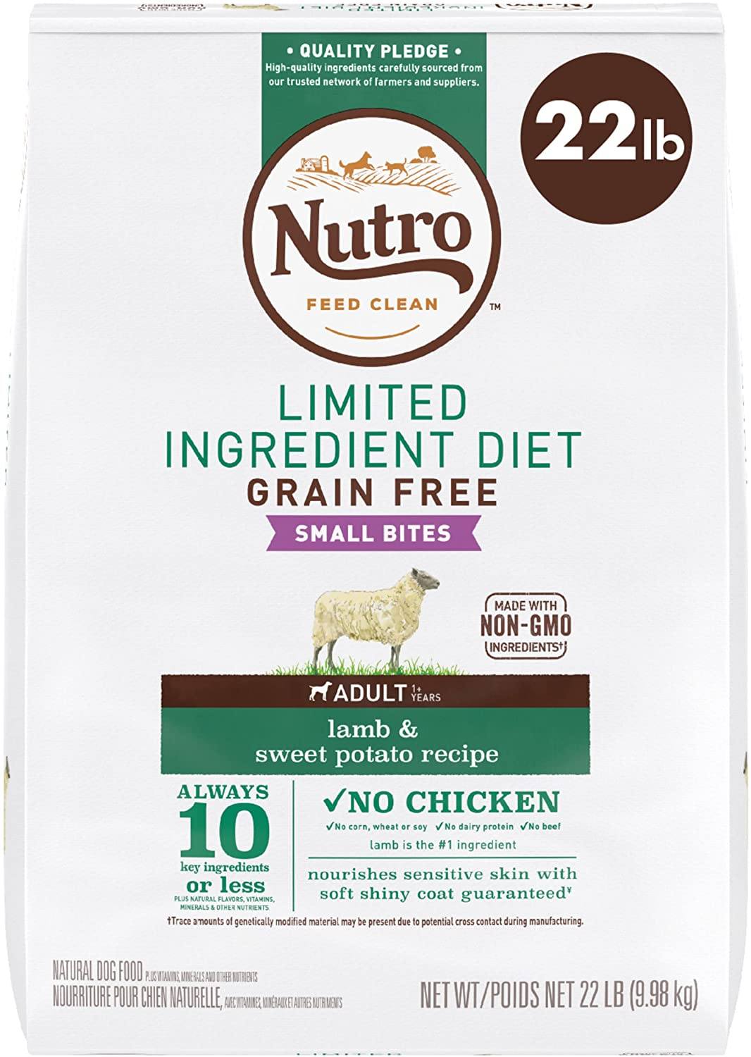 Nutro Natural Choice Grain-Free Limited Ingredient Adult Lamb & Sweet Potato Dry Dog Food - 22 lb Bag  