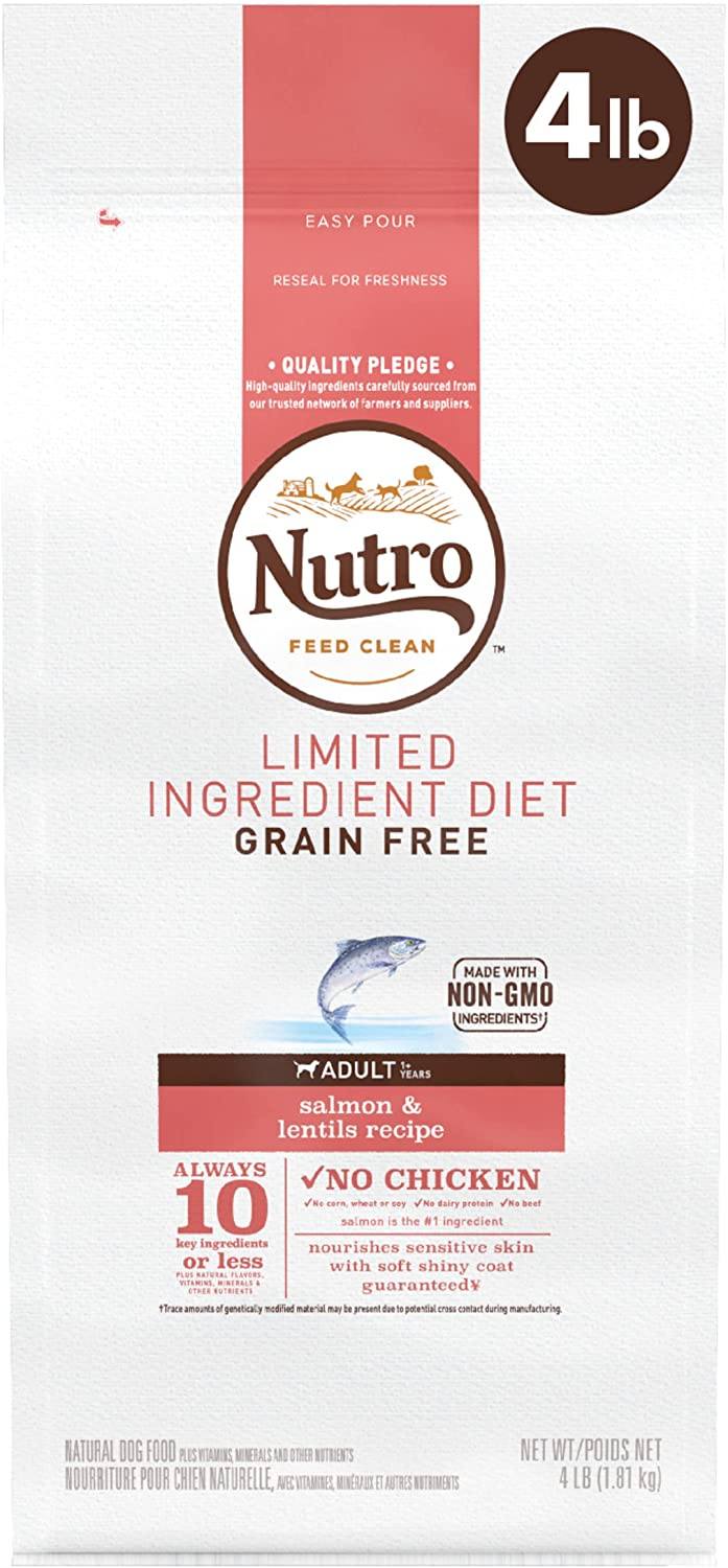 Nutro Natural Choice Grain-Free Limited Ingredient Adult Salmon & Lentils Dry Dog Food - 4 lb Bag  