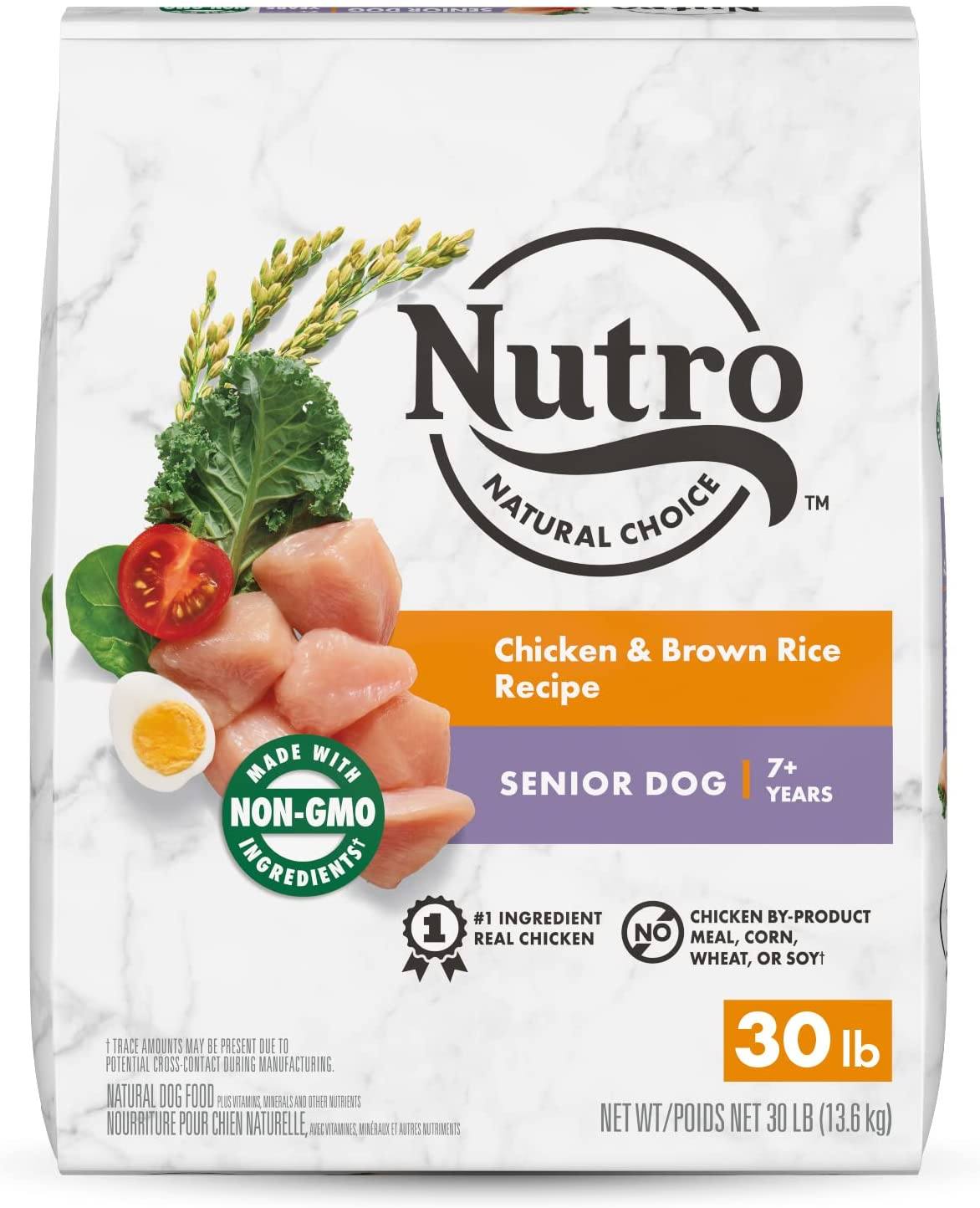 Nutro Natural Choice Senior Chicken, Rice & Sweet Potato Dry Dog Food - 30 lb Bag  