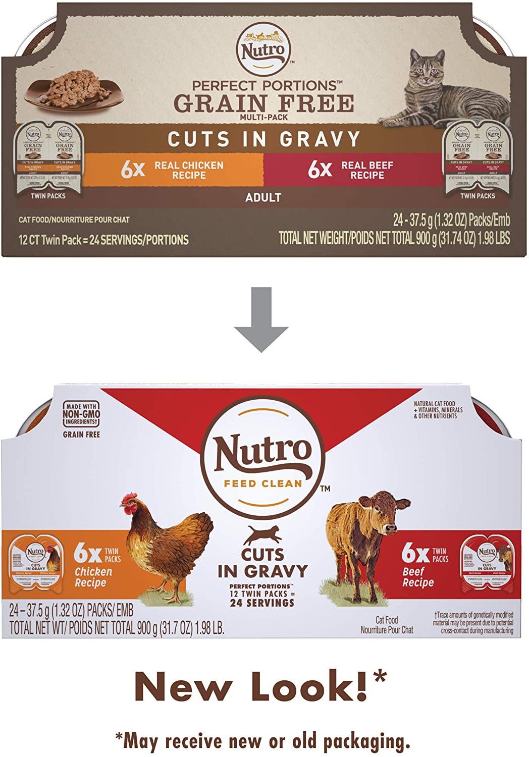 Nutro Perfect Portions Cuts in Gravy CB Multi Pack Canned Cat Food - 2.65 oz - Case of 24  